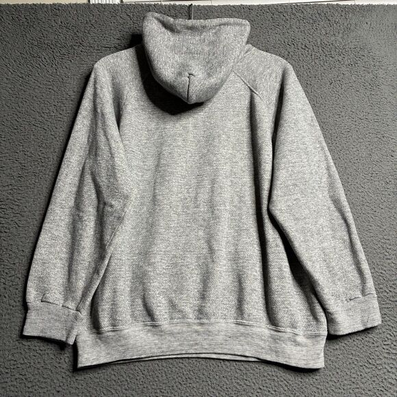 Vintage 70’s Heather Grey Hoodie Raglan Fleece Sweatshirt USA-made Men’s Large - Picture 6 of 14